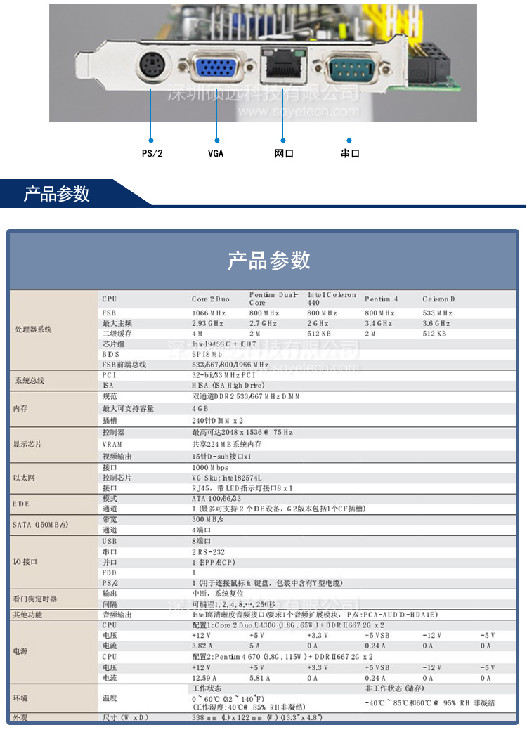 研華PCA-6010VG工控主板 LGA775 Intel? Core? 2 Duo單板電腦，帶雙千兆和DVI接口