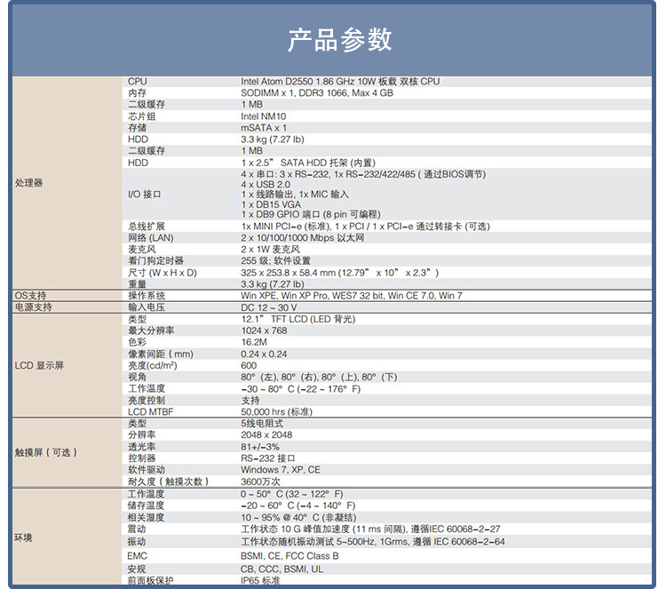 全新研華 嵌入式無風扇工業(yè)平板電腦 無噪音低功耗 PPC-3120