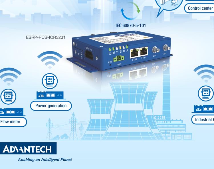 研華ESRP-PCS-ICR3231 Industrial Cellular Router Supports IEC 60870-5-101/104 Communication Protocol