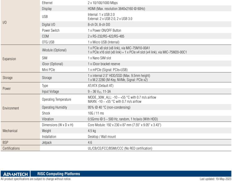 研華MIC-730AI 基于 NVIDIA Jetson? Xavier平臺(tái)AI推理服務(wù)器