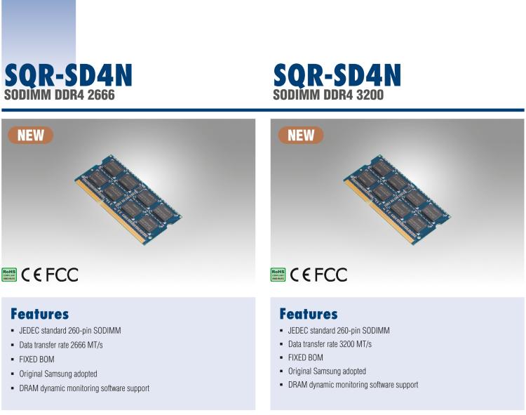 研華SQR-SD4N SODIMM DRAM 內存 DDR4 系列