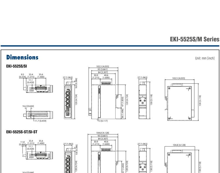 研華EKI-5525SI 1光4電百兆ProView(組態(tài))系列工業(yè)以太網(wǎng)交換機(jī)（包含單模/多模、SC/ST接口）