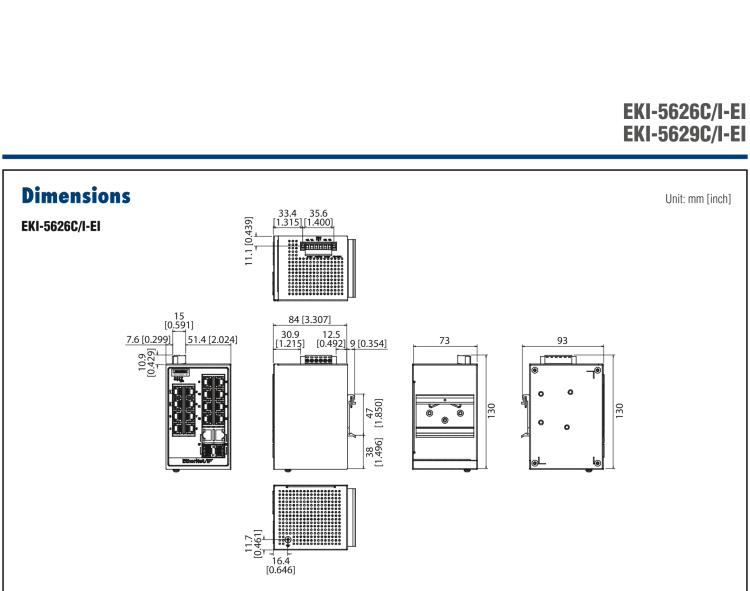 研華EKI-5629C-EI 8FE+2G Combo Managed Ethernet Switch support EtherNet/IP