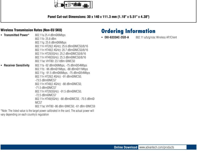 研華EKI-6333AC-2GD IEEE 802.11 a/b/g/n/ac Wi-Fi Access Point