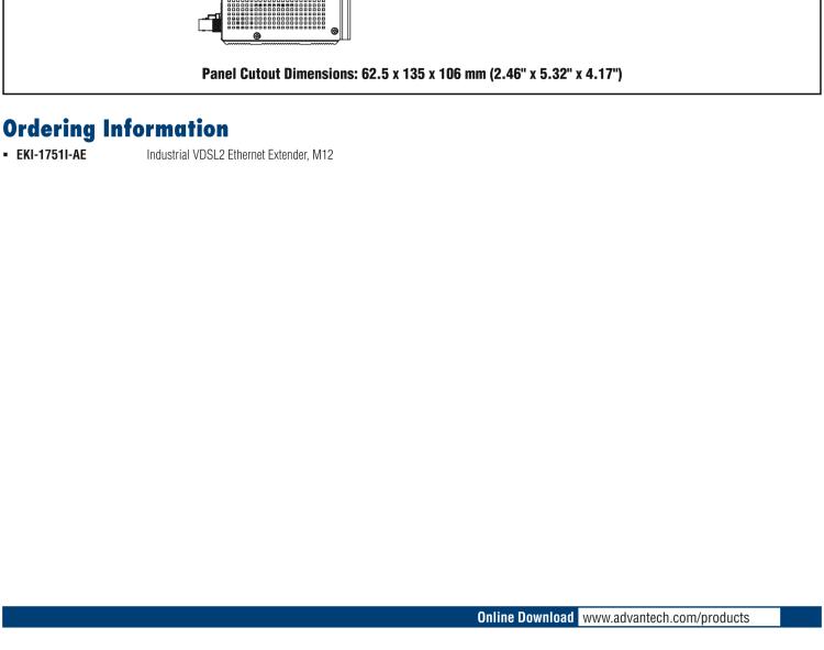 研華EKI-1751I Hardened Ethernet Extender, 100Mbps, VDSL2, M12