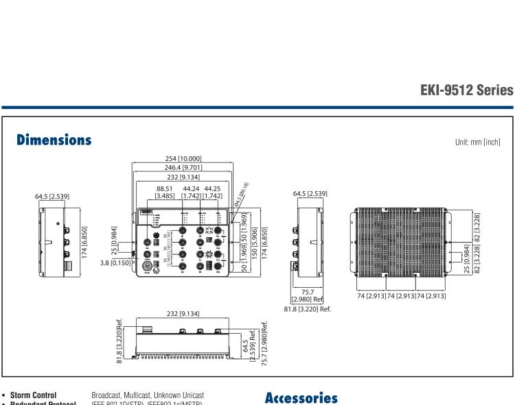 研華EKI-9512G-4GMX EN50155 Managed Ethernet Switch with 12GE, 24-110VDC