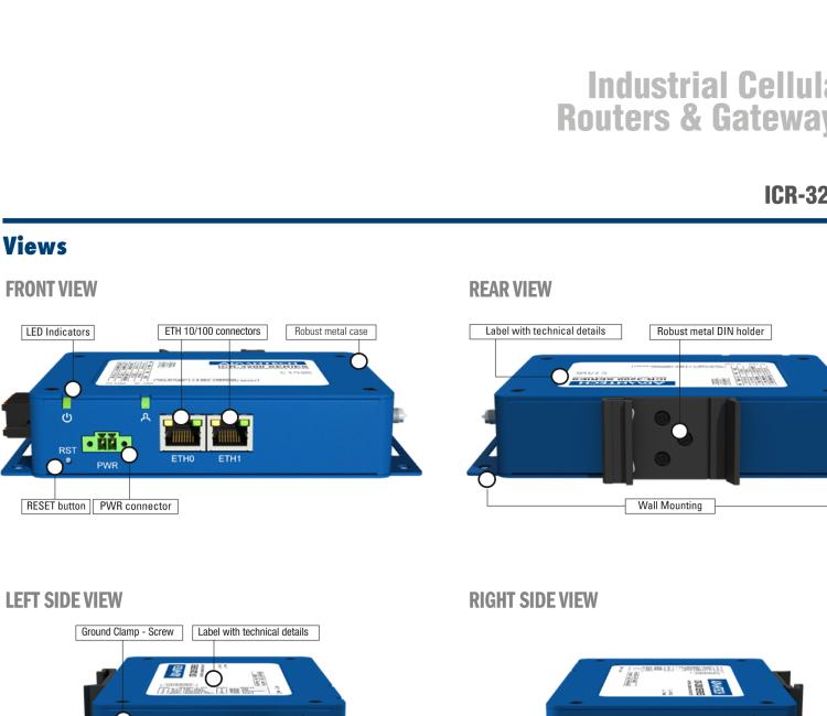 研華ICR-3201W ICR-3200, Global LAN, 2x Ethernet, 1x RS232, 1x RS485, Wi-Fi, Metal, Without Accessories