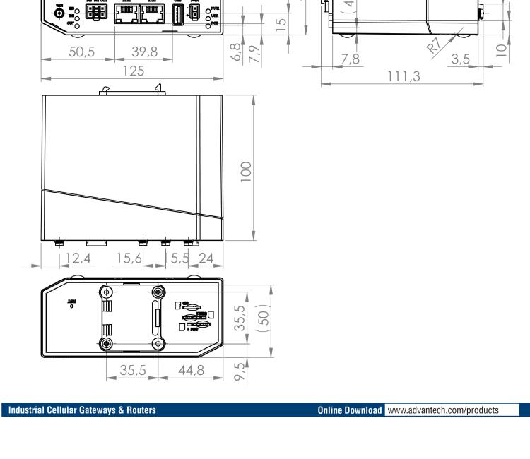 研華BB-SR31000310 SmartFlex, Global, 2x Ethernet, 1x RS232, 1x RS485, Plastic, Without Accessories