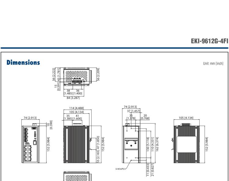 研華EKI-9612G-4FI 8GE+4G SFP 三層網(wǎng)管型以太網(wǎng)交換機(jī)，-40～75℃