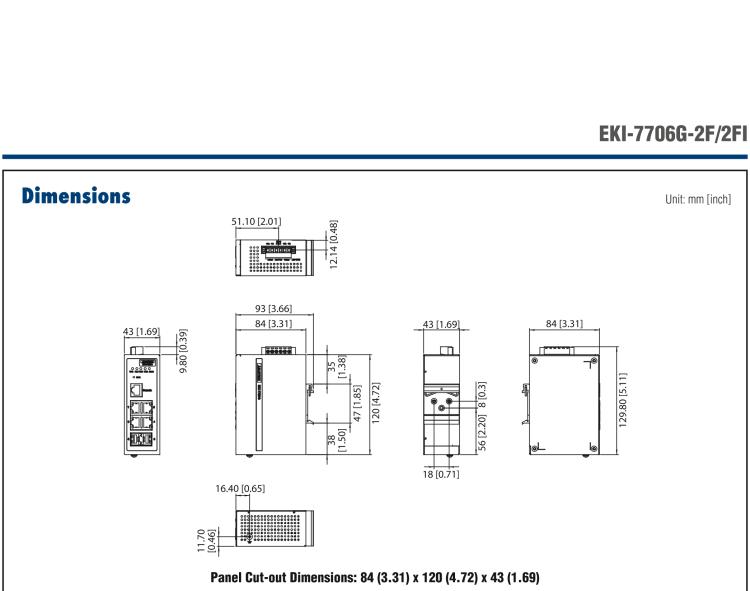 研華EKI-7706G-2FI 4GE+2G SFP網(wǎng)管型工業(yè)以太網(wǎng)交換機，-40～75℃