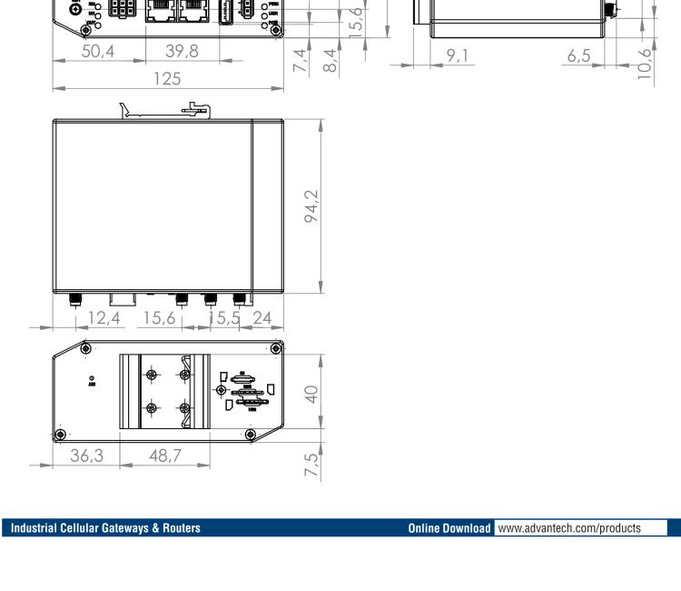 研華BB-SR31010025 SmartFlex, Global, 2x ETH, WIFI, Metal, ACC Int.