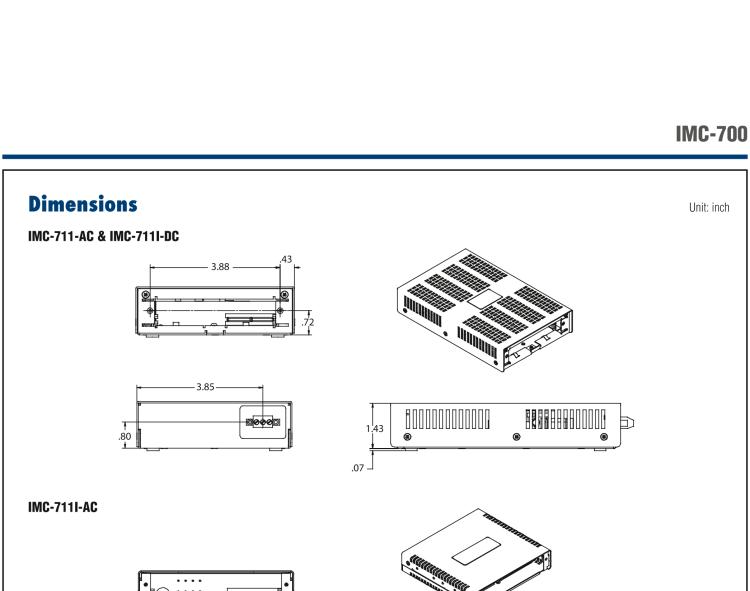 研華IMC-712I-DC Managed Hardened Modular 2-slot Media Converter Chassis, DC Power (also known as IE-MediaChassis 850-32106)