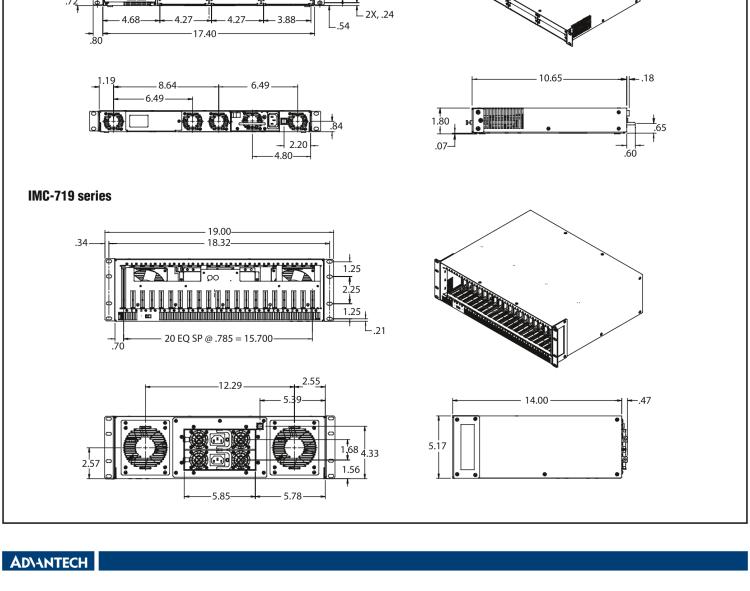 研華BB-850-10953-2DC 6 插槽 SNMP 可托管機箱，帶 2 個直流電源模塊