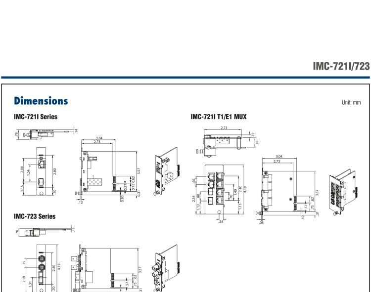 研華IMC-723-SE Managed Modular Media Converter, DS1, Single mode 1310nm, 40km, SC (also known as iMcV 850-14403)