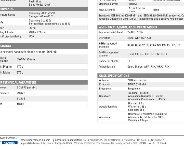 研華BB-SR30810310 SmartFlex, AUS/NZ, 2x Ethernet, 1x RS232, 1x RS485, Wi-Fi, Plastic, Without Accessories