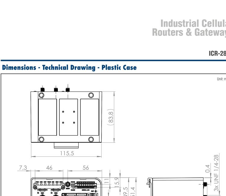 研華ICR-2834GPA02 ICR-2800, EMEA, 2x Ethernet, 2× RS232/RS485, USB, GPS, Plastic, UK ACC