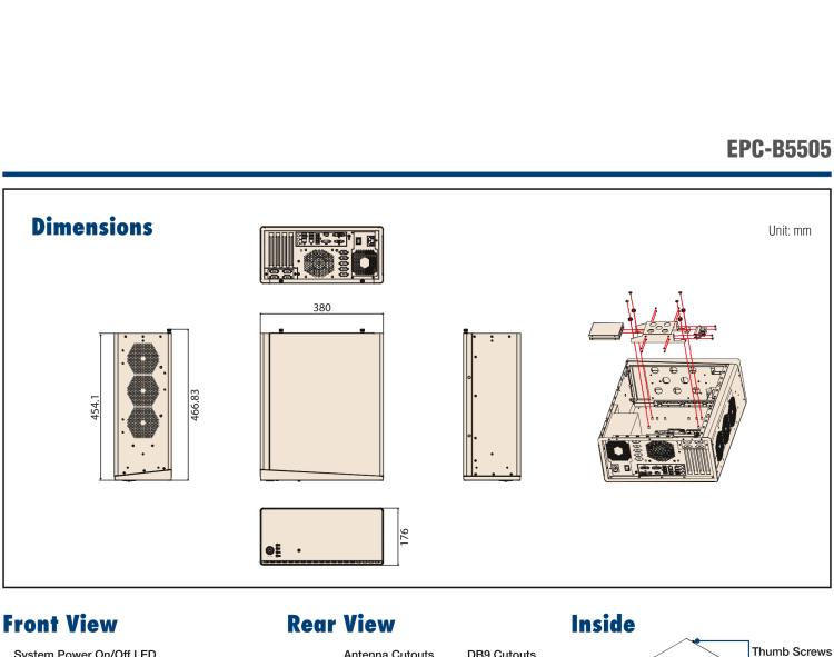 研華EPC-B5505 適配Intel? 第6/7代 Core ? i/Xeon E3系列處理器，搭載H110芯片組。標準4U上架，廣泛適用于各種行業(yè)。