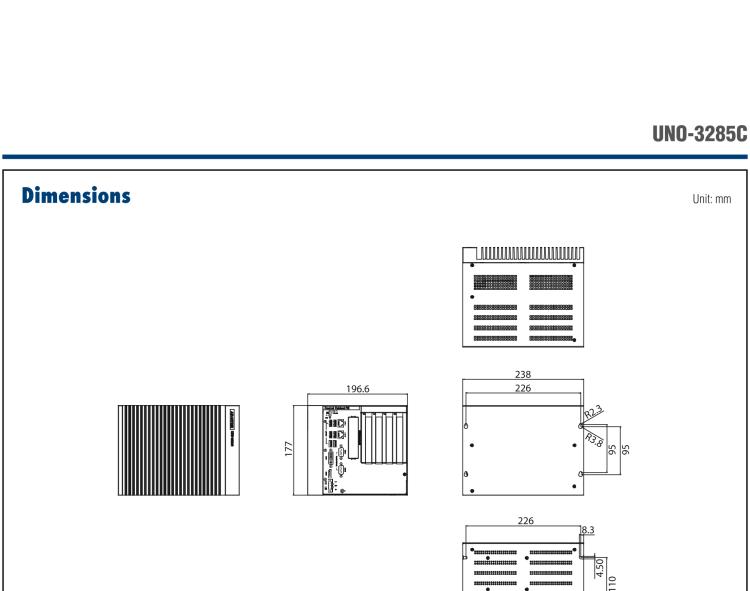 研華UNO-3285C 搭配Intel? Core?處理器，4×PCI(e) 擴展槽，2 x GbE, 2 x mPCIe, HDMI, DVI-I