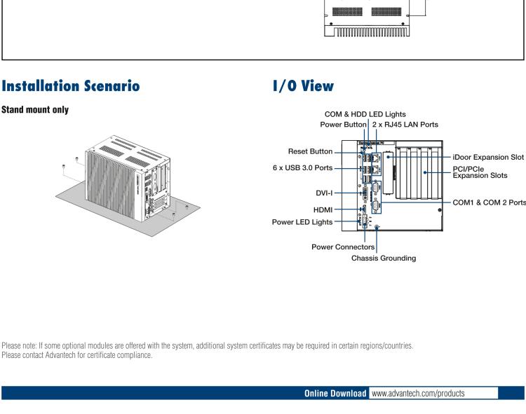 研華UNO-3285C 搭配Intel? Core?處理器，4×PCI(e) 擴展槽，2 x GbE, 2 x mPCIe, HDMI, DVI-I