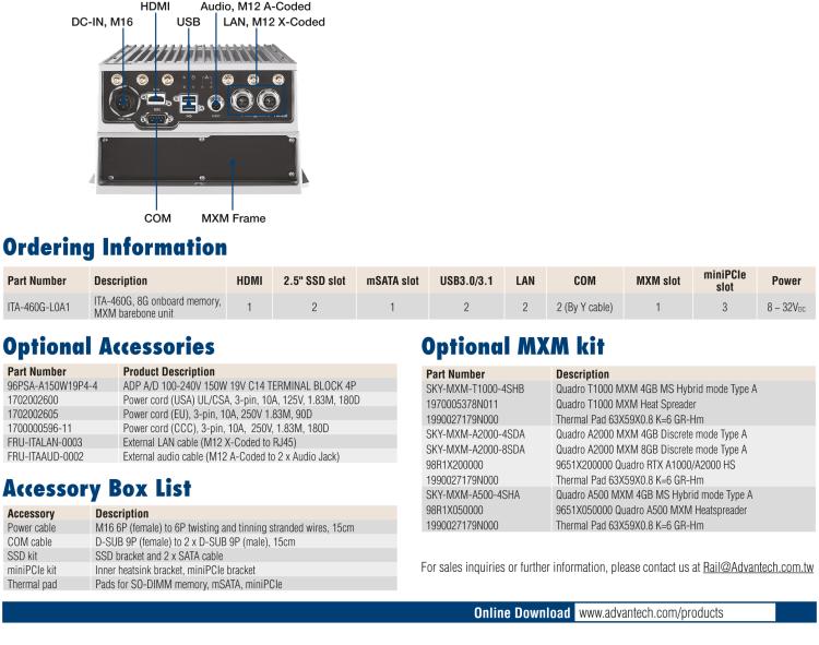 研華ITA-460G Intel? 8th/9th Gen Core? i CPU 防水無(wú)風(fēng)扇車載 AI 計(jì)算單元