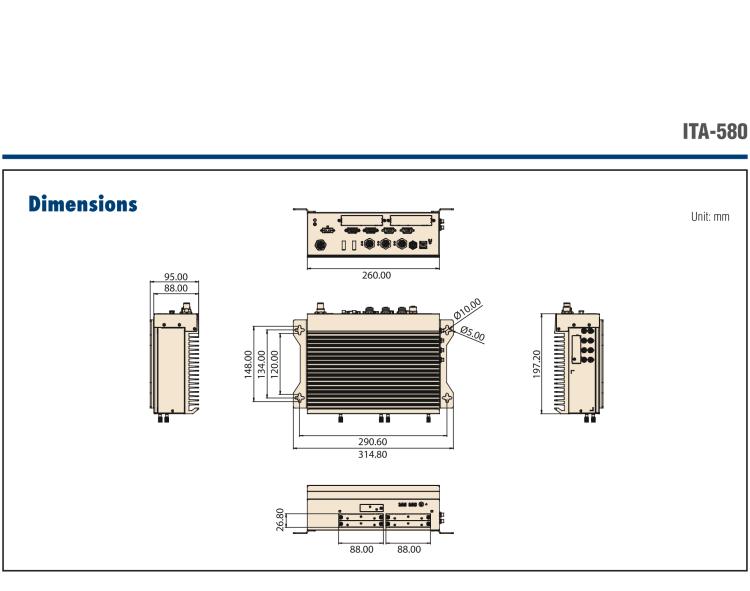 研華ITA-580 11th Gen Intel? Core? H-Series platform EN 50155 Fanless Computer; Compliant for Rolling Stock Applications