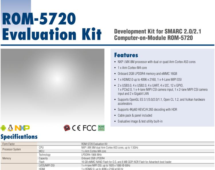 研華ROM-DK5720 研華SMARC 2.0/2.1核心板ROM-5720開(kāi)發(fā)評(píng)估套件