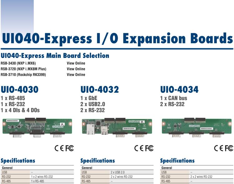 研華UIO-4030 UIO40-Express I/O 擴(kuò)展卡，支持 1 2 wires RS-232, 1 RS-485 和 8 GPIO (-24~24V input level)