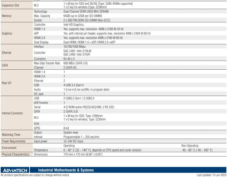 研華AIMB-287 適配Intel? 第10代 Core? i 系列處理器，搭載H420E芯片組。超薄設(shè)計(jì)，性能強(qiáng)勁。