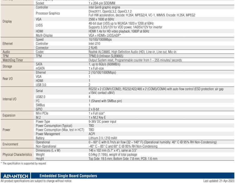 研華PCM-9366 Intel 第六代Atom?奔騰N4200賽揚(yáng)N3350，3.5寸單板電腦