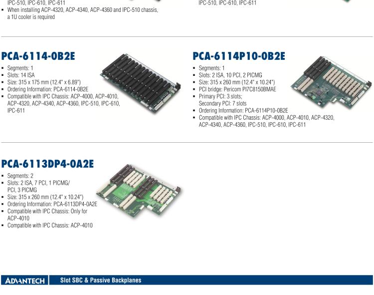 研華PCA-6105P4V-0B3E 5槽，2U高，4 PCI/1 PICMG