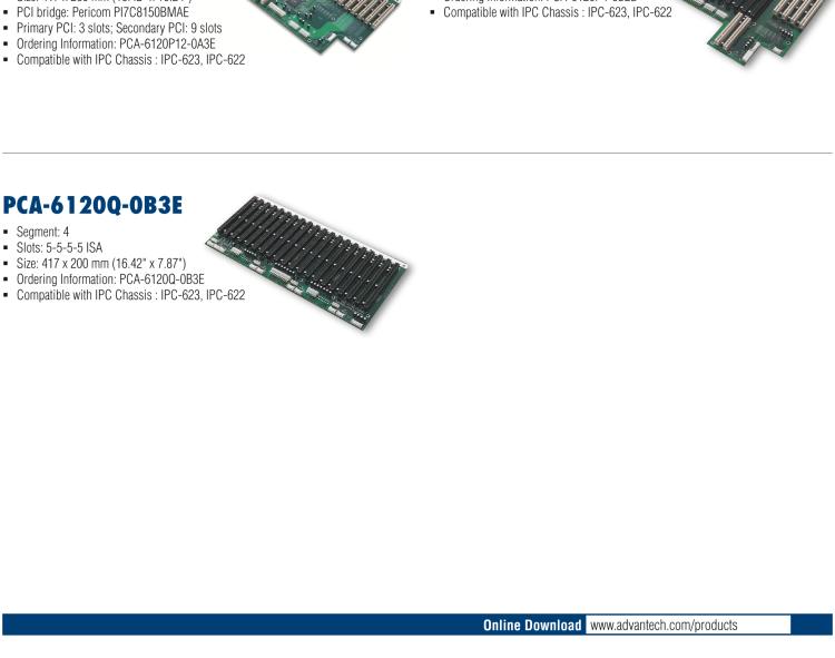 研華PCA-6105P4V-0B3E 5槽，2U高，4 PCI/1 PICMG