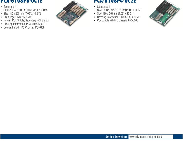 研華PCA-6108P4-0C2E 8 槽 PICMG ,BP,3個ISA槽 3個PCI槽,1個PICMG,1個PICMG/PCI