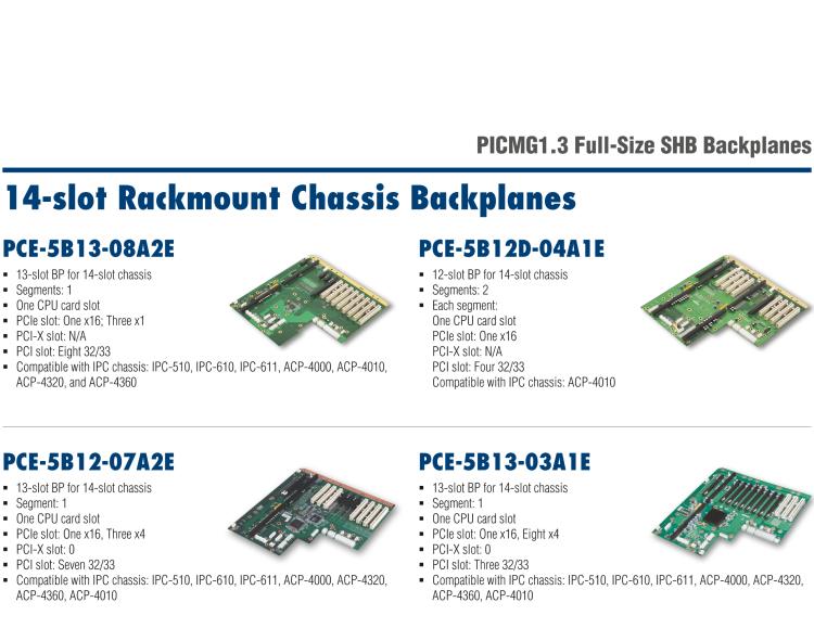 研華PCE-7B17-00 PICMG1.3 Full-Size SHB Backplanes