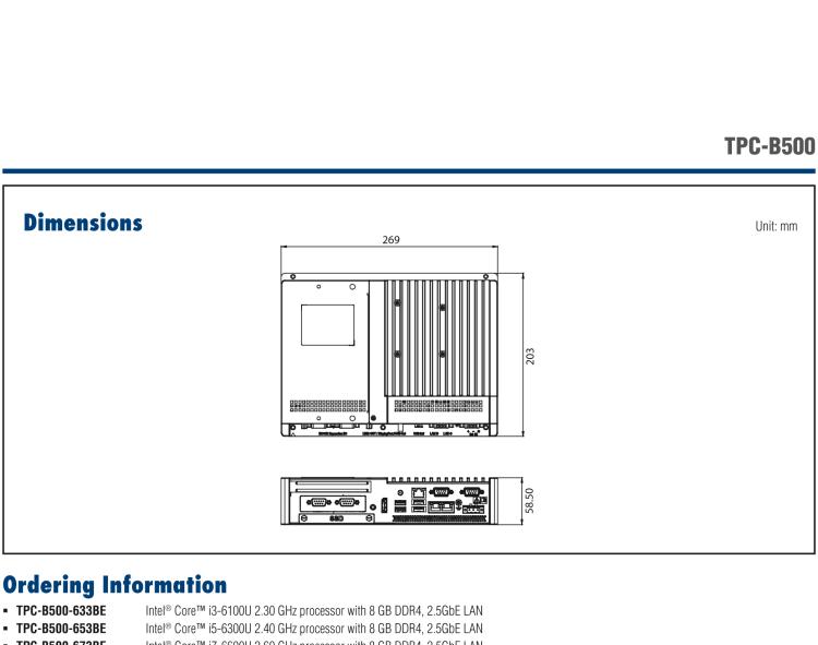 研華TPC-B500 采用6代英特爾? Core ?/ Celeron ?處理器的主機模組