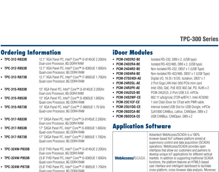 研華TPC-317 17" SXGA TFT LED LCD工業(yè)平板電腦，搭載第八代Intel?Core?i3/ i5/ i7處理器，內(nèi)置8G DDR4 RAM