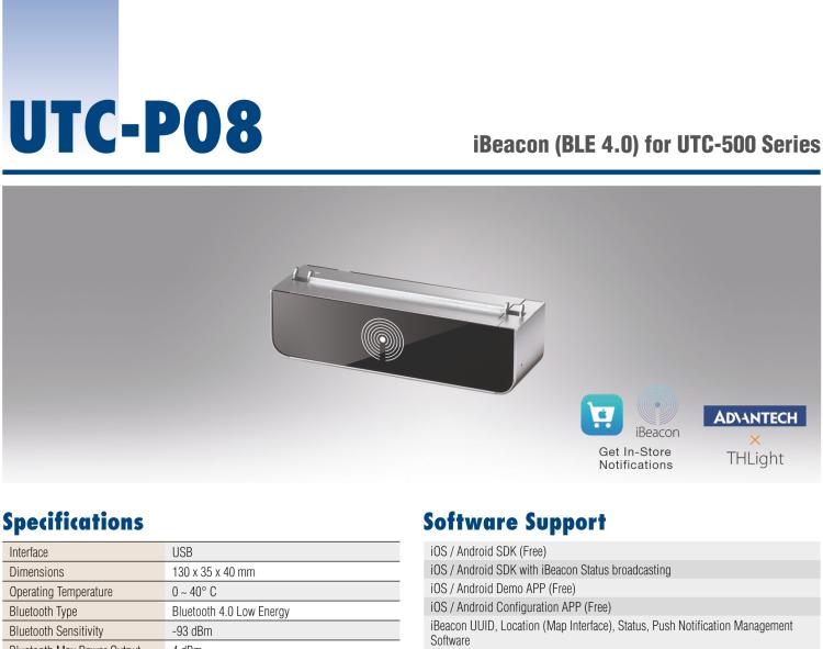 研華UTC-P08 iBeacon Module for UTC-515/520/532 Series