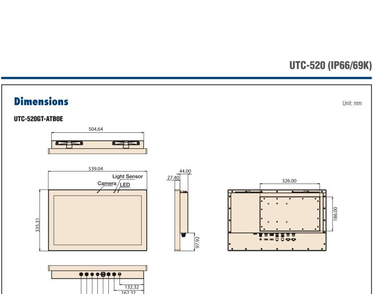 研華UTC-520GT 21.5寸多功能觸控一體機 (強固型系列) UTC-520GT-ATB0E配備Intel? Pentium? N4200