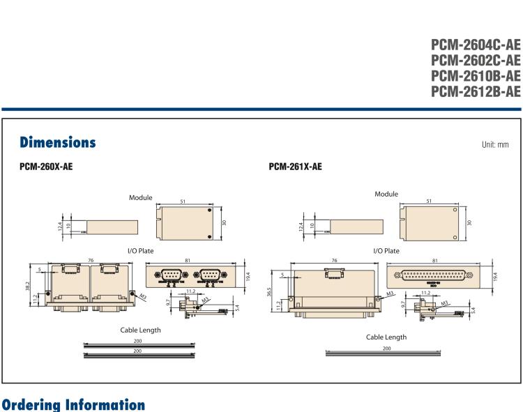 研華PCM-2610B 非隔離RS-232, 4端口，DB9, PCIe I/F