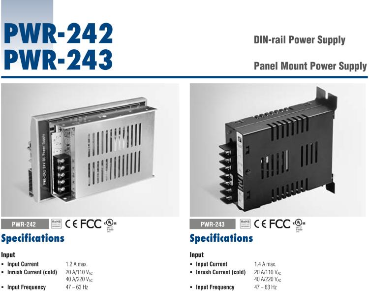 研華PWR-242 DIN導軌安裝的開關電源