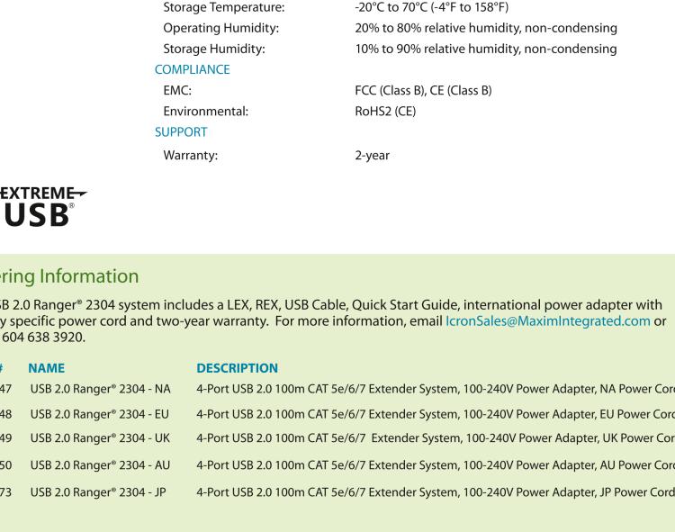 研華BB-00-00349 USB Extender, 4 Port, USB 2.0 over CAT 5e, 100m, UK Power Supply