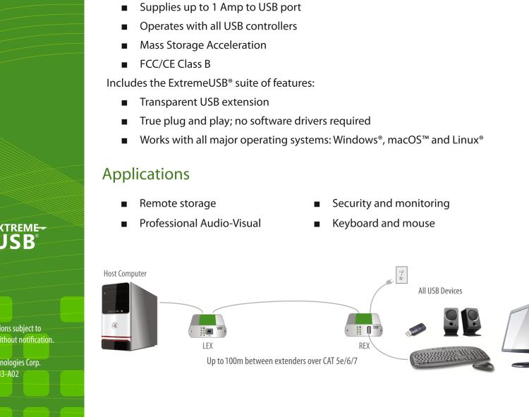 研華BB-00-00391 USB Extender, 1 Port, USB 2.0 over CAT 5e, 100m, US Power Supply