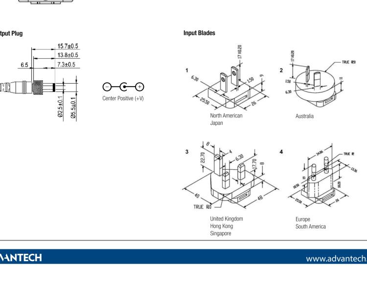 研華BB-PS12VLB-INT-MED Power Supply, AC to 12 VDC Medical-grade, Locking Plug