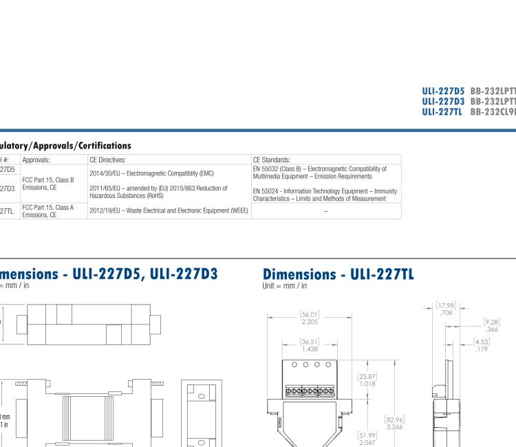 研華BB-232LPTTL33 ULI-227D3 RS-232（DB9母頭）至3.3V TTL（DB9公頭）轉(zhuǎn)換器，端口供電